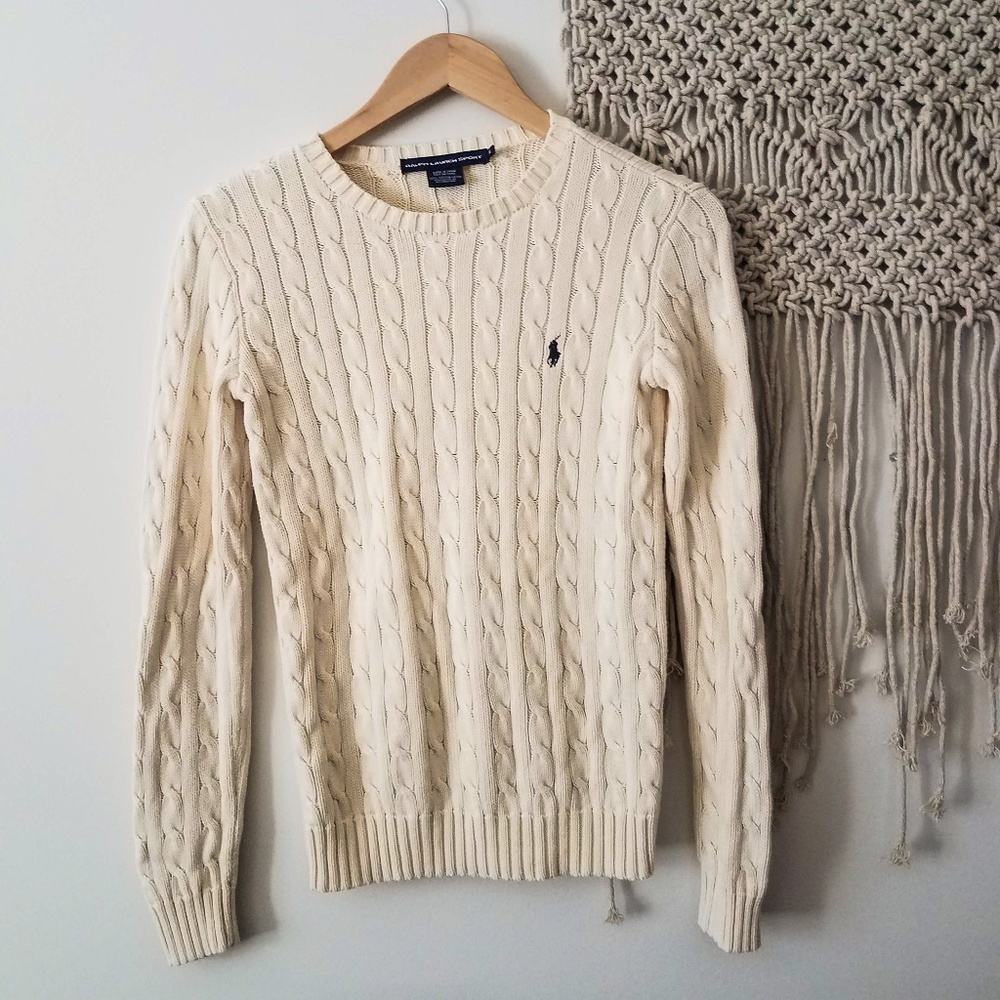 Lauren Ralph Lauren Creme Cable Knit Sweater